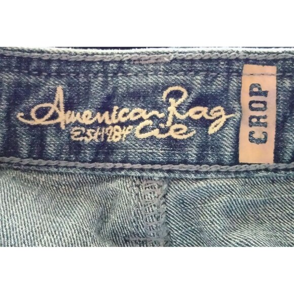 American Rag Cie Womens Cropped Denim Jeans Embellished Back Pockets Size 18 - Picture 9 of 10